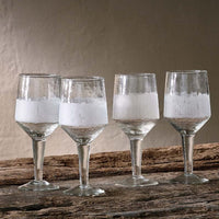 Anara Etched Wine Glass - Clear - (Set of 4) - Large | Annie Mo's