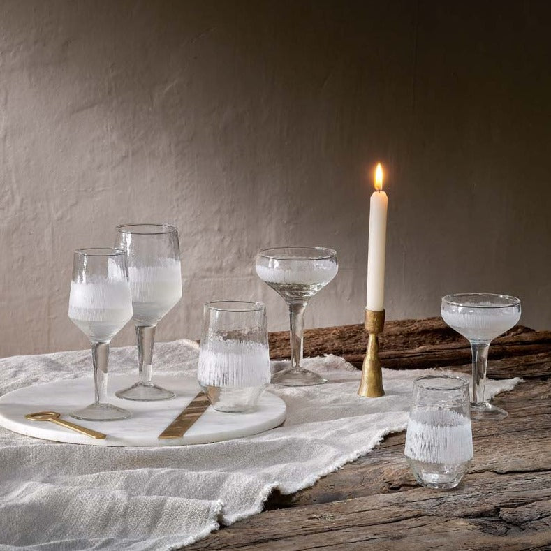 Anara Etched Wine Glass - Clear - (Set of 4) - Large