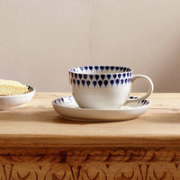 Indigo Dot Drop Cup and Saucer | Annie Mo's