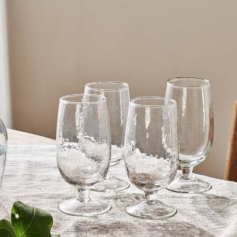 Hammered Glass - Clear (Set of 4) | Annie Mo's