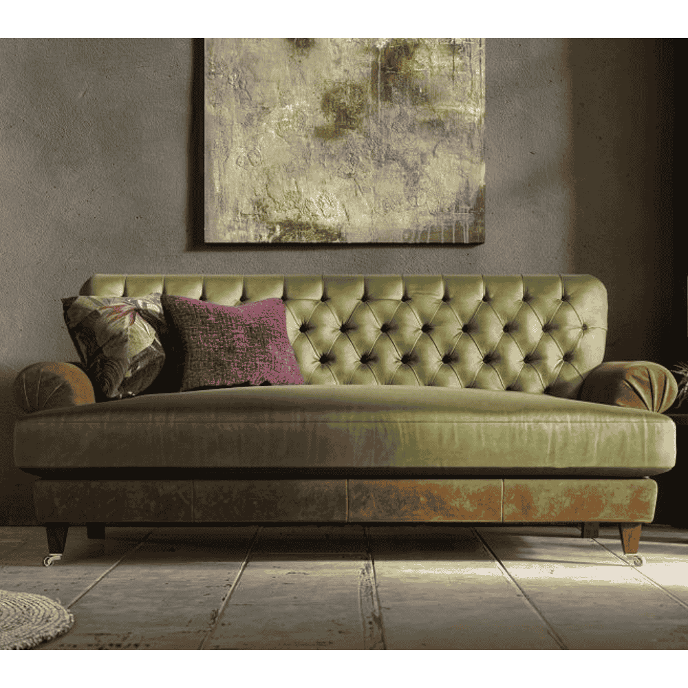 Otis Four Seat Sofa | Leather Fabric Mix