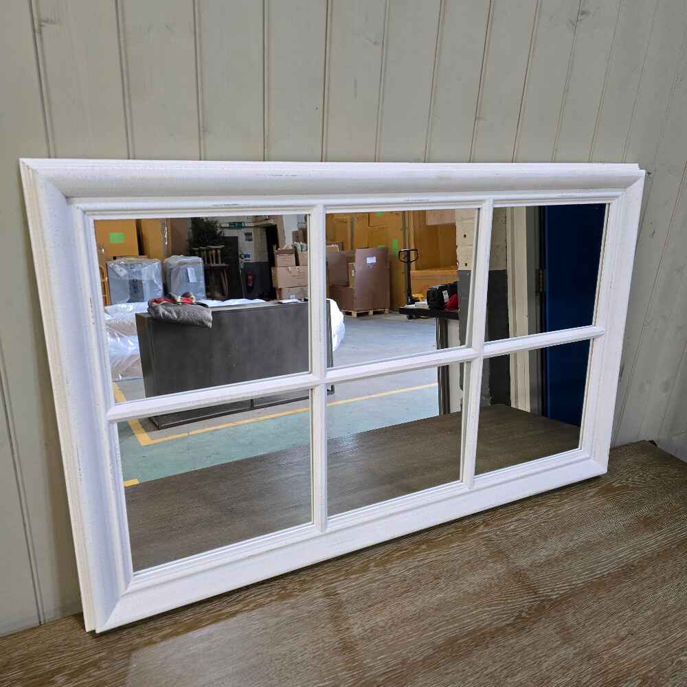 Wilton White Panel Window Mirror - CLEARANCE