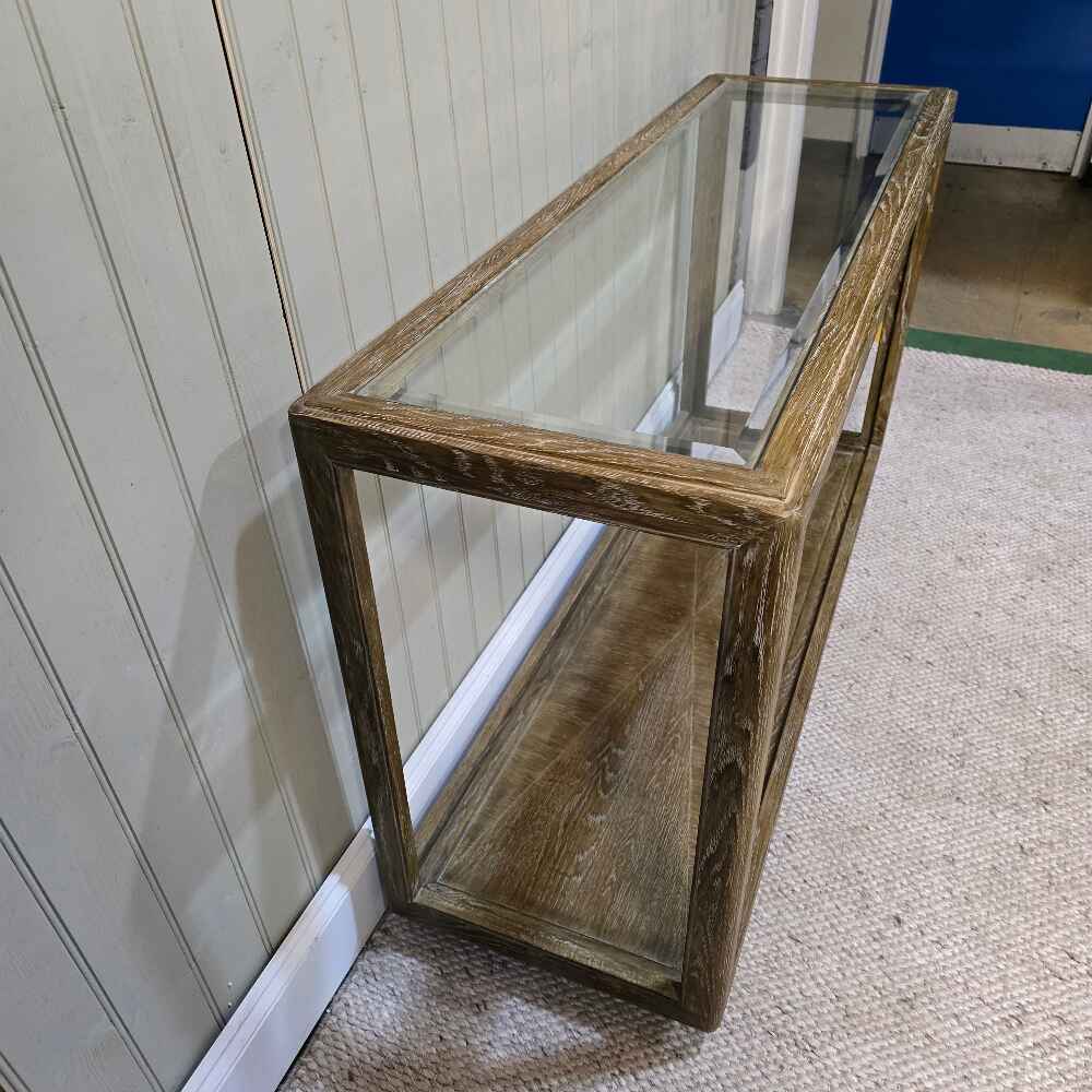 Glass Top Console Table 140cm - Clearance