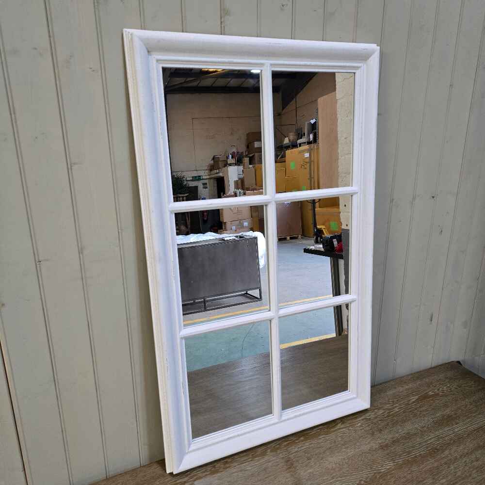 Wilton White Panel Window Mirror - CLEARANCE