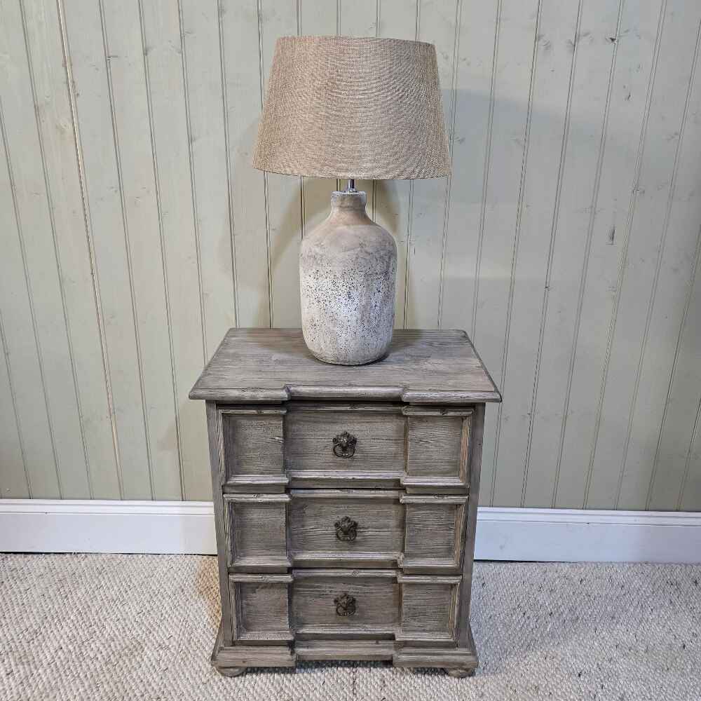 Birkdale Grey Stone Lamp with Gravel Shade 63cm - CLEARANCE-B