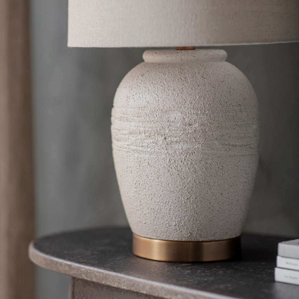 Rothbury Sculpted Concrete Table Lamp with Shade 69cm