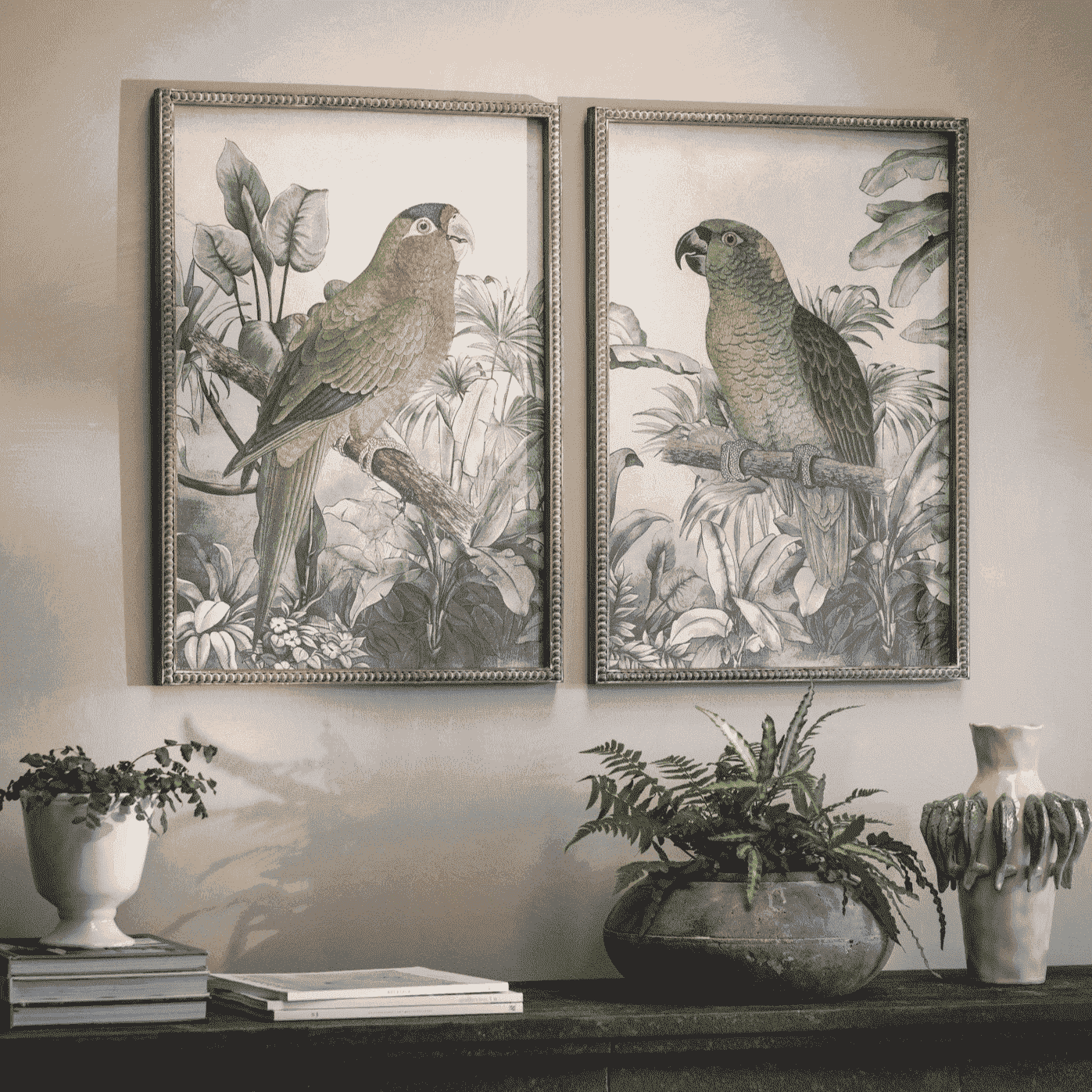 Moreton Set of Two Parrot Framed Prints 70cm