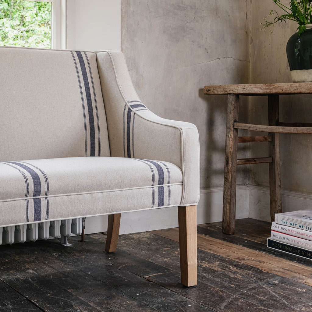 Monroe Blue Stripe Bench 140cm
