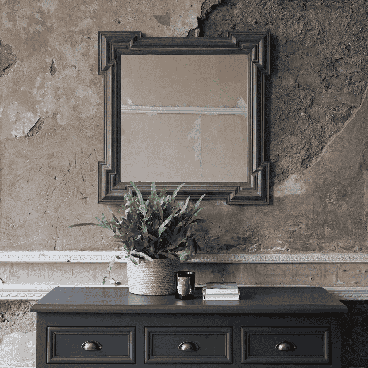 Wilton Layered Square Natural Mirror