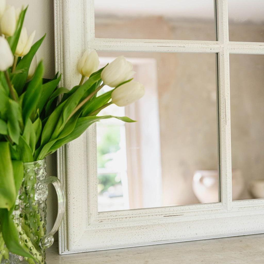 Wilton White Panel Window Mirror