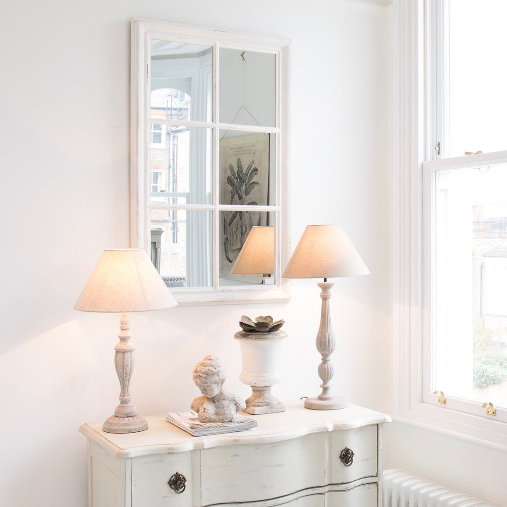 Wilton White Panel Window Mirror