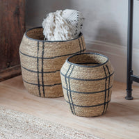 Woodleigh Black Cross Pattern Storage Baskets - Size Choice | Annie Mo's
