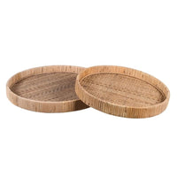 Set of Two Rattan Round Trays | Annie Mo's