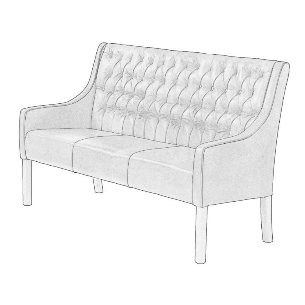 Buttoned Back Bench with High Arms - Harris Tweed | Annie Mo's