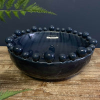 Emmerdale Dark Blue Bowl with Balls on Rim