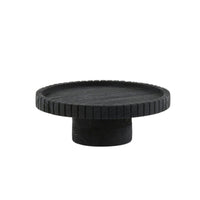 Matt Black Wood Dish on Base 28cm | Annie Mo's