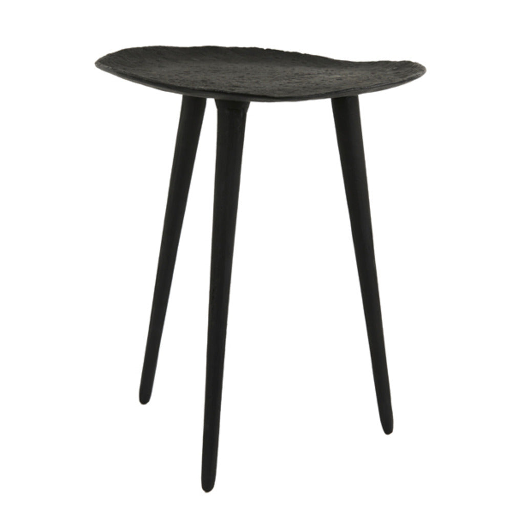 Irregular Matt Black Metal Tripod Side Table 41cm | Annie Mo's