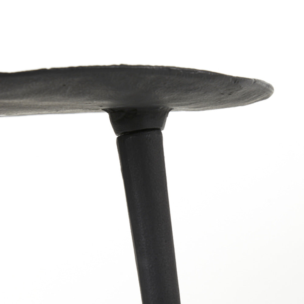 Irregular Matt Black Metal Tripod Side Table 41cm