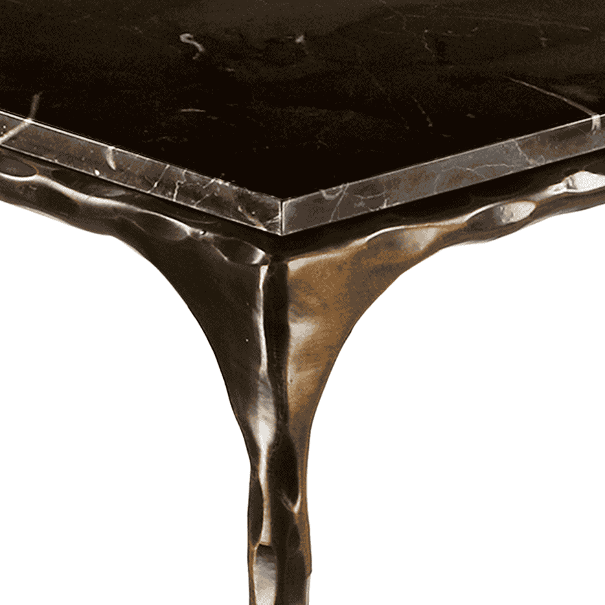 French Brown Marble and Antiqued Gunmetal Console Table 140cm - CLEARANCE-E