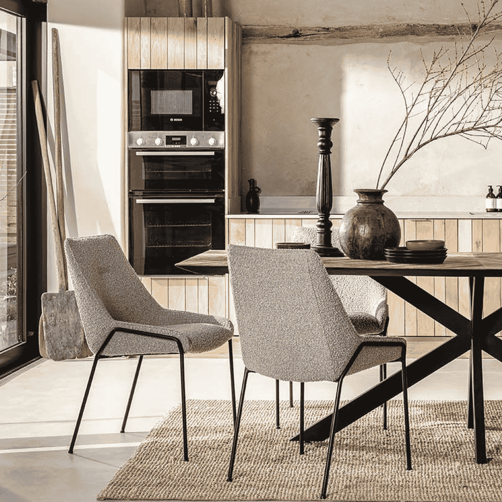 Anna Dining Chair - Grey Boucle-B