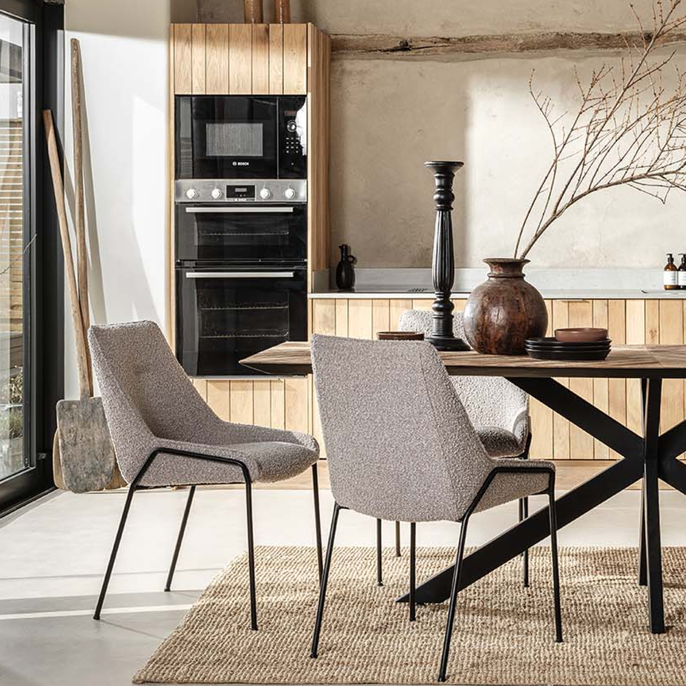 Anna Dining Chair - Grey Boucle