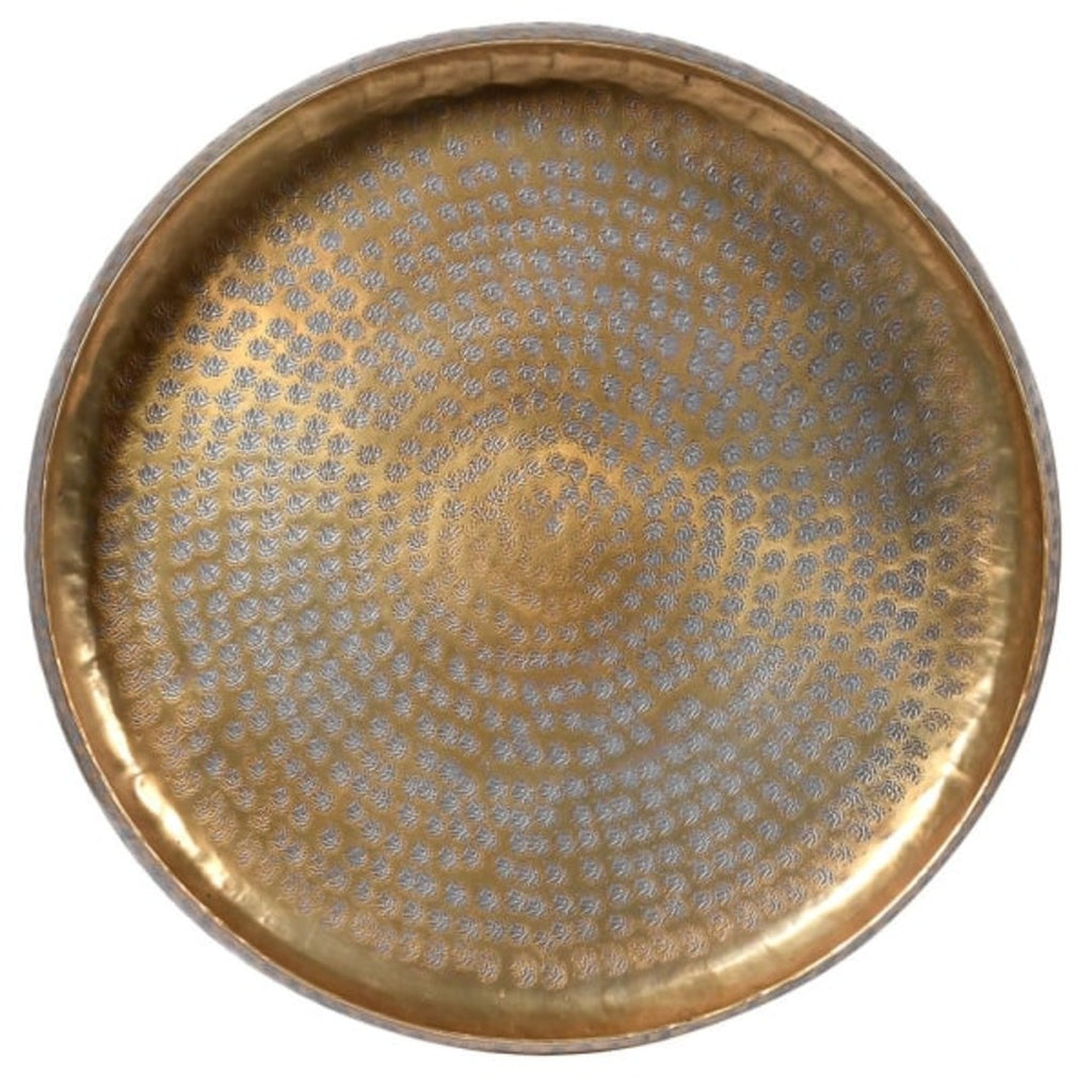 AntiquedBrassRoundTray45cmTopView