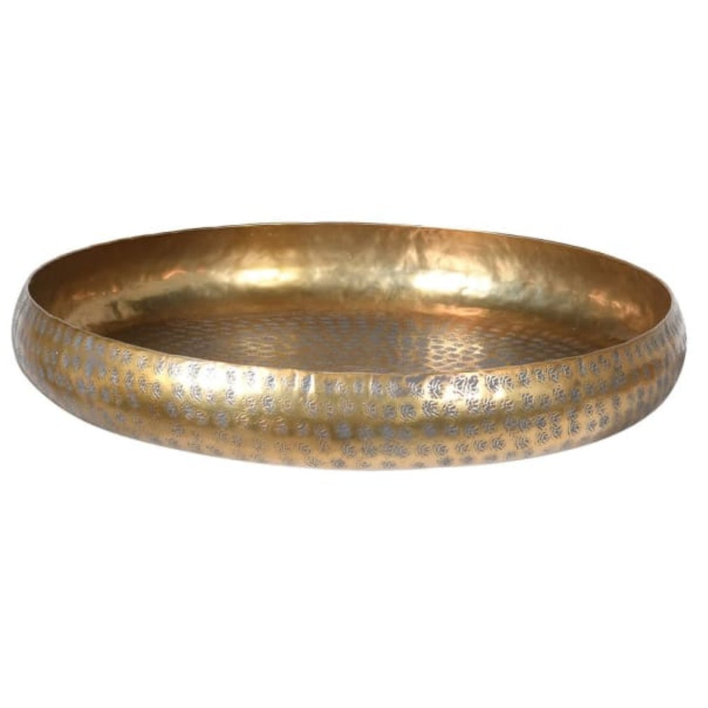Antiqued Brass Round Tray 45cm | Annie Mo's