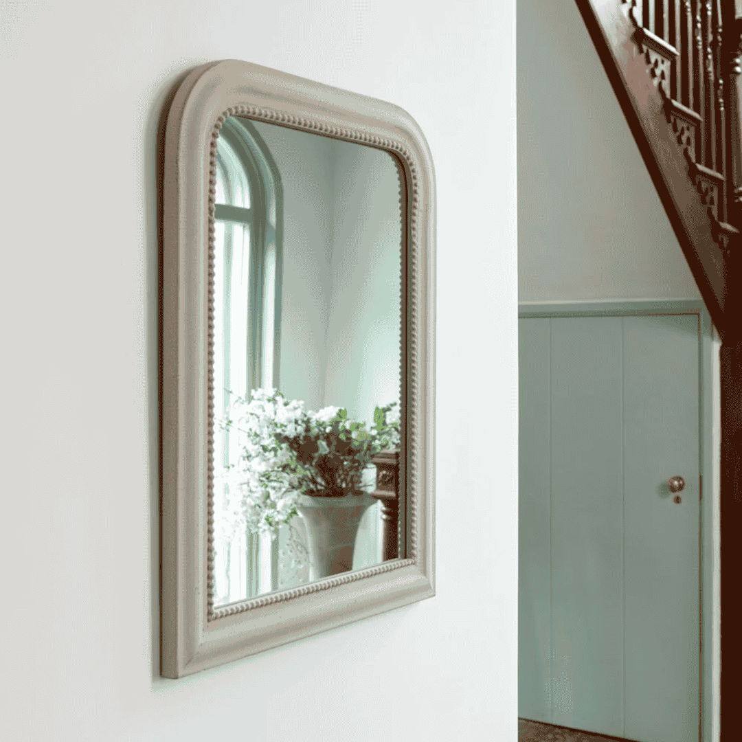 Antiqued Stone Coloured Mirror 92cm | Annie Mo's
