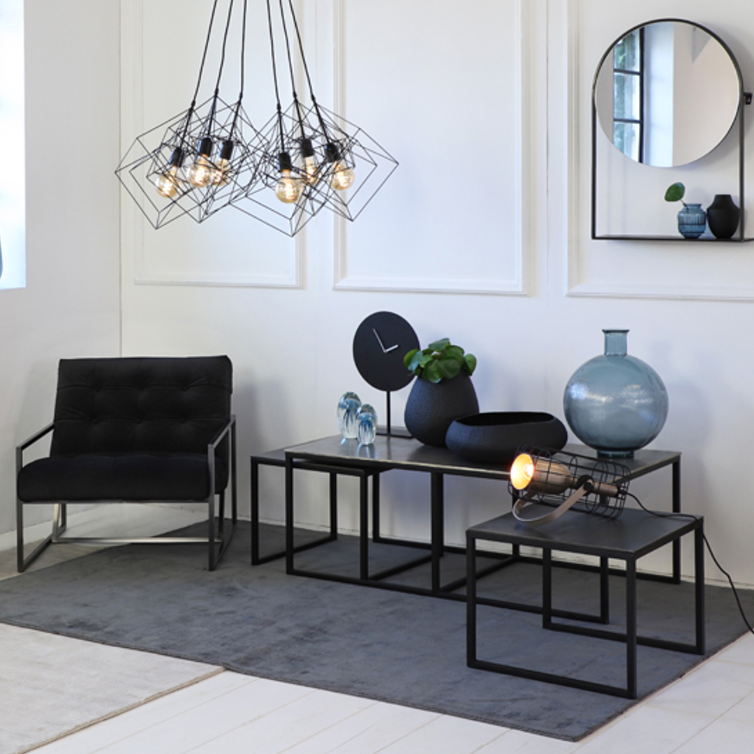 Antiqued Tin and Antiqued Lead Triple Coffee Table 120cm