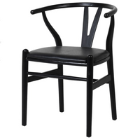 Black Elm Open Back Chair with Faux Leather Seat | Annie Mo's