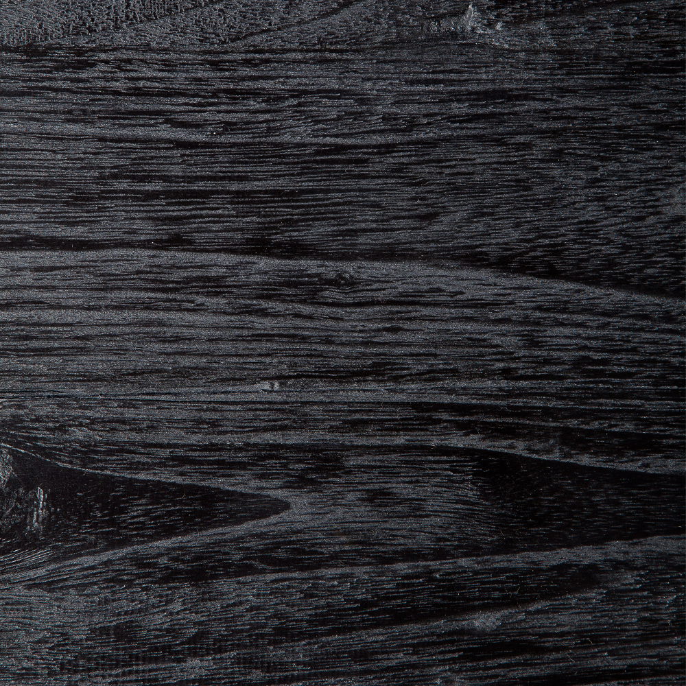 Black Low Teak Shelving Unit 110cm Wide