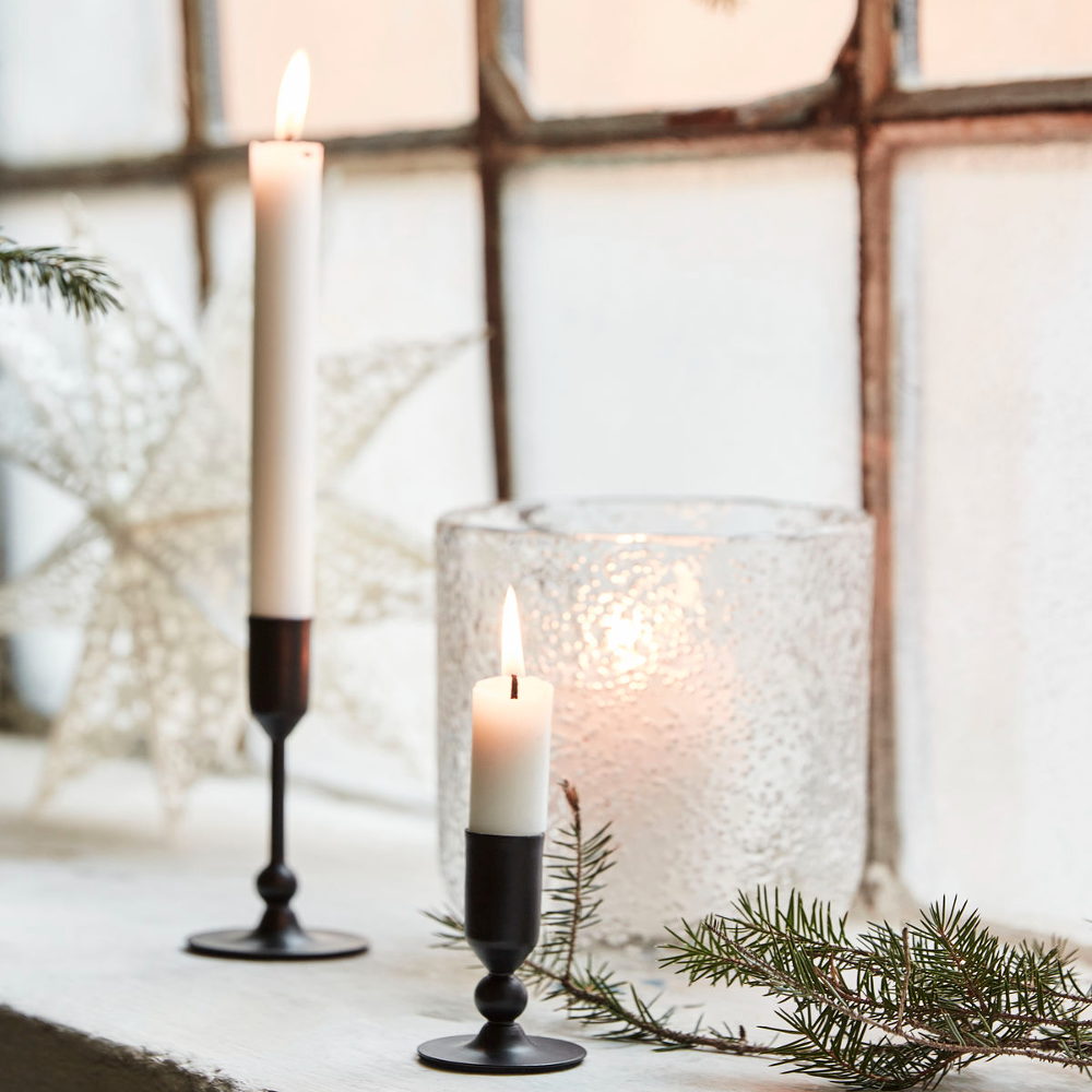 Black Metal Folk Dinner Candle Holders - Size Choice | Annie Mo's