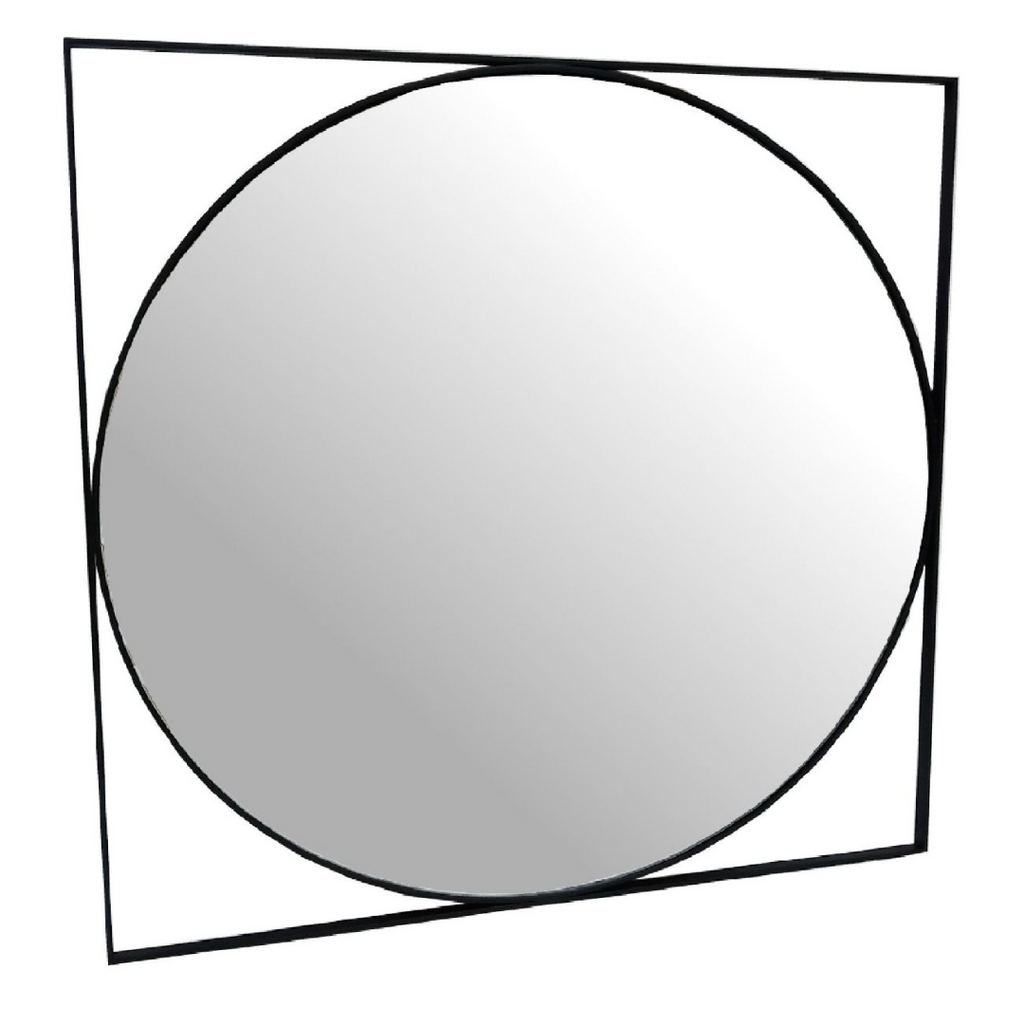 Black Metal Mirror 77cm | Annie Mo's