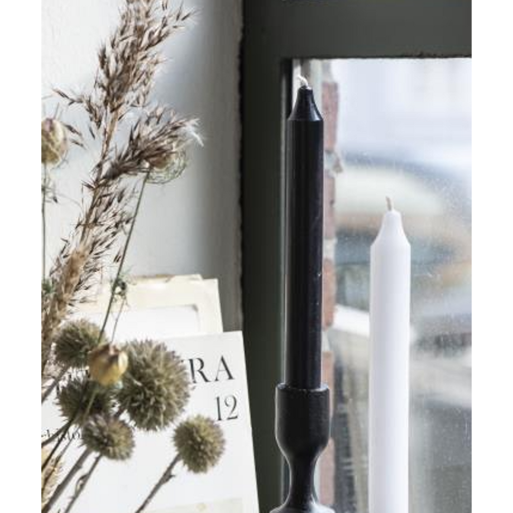 Black Rustic Dinner Candle 18cm