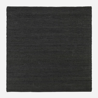 Black Square Hemp Rug 180cm x 180cm | Annie Mo's