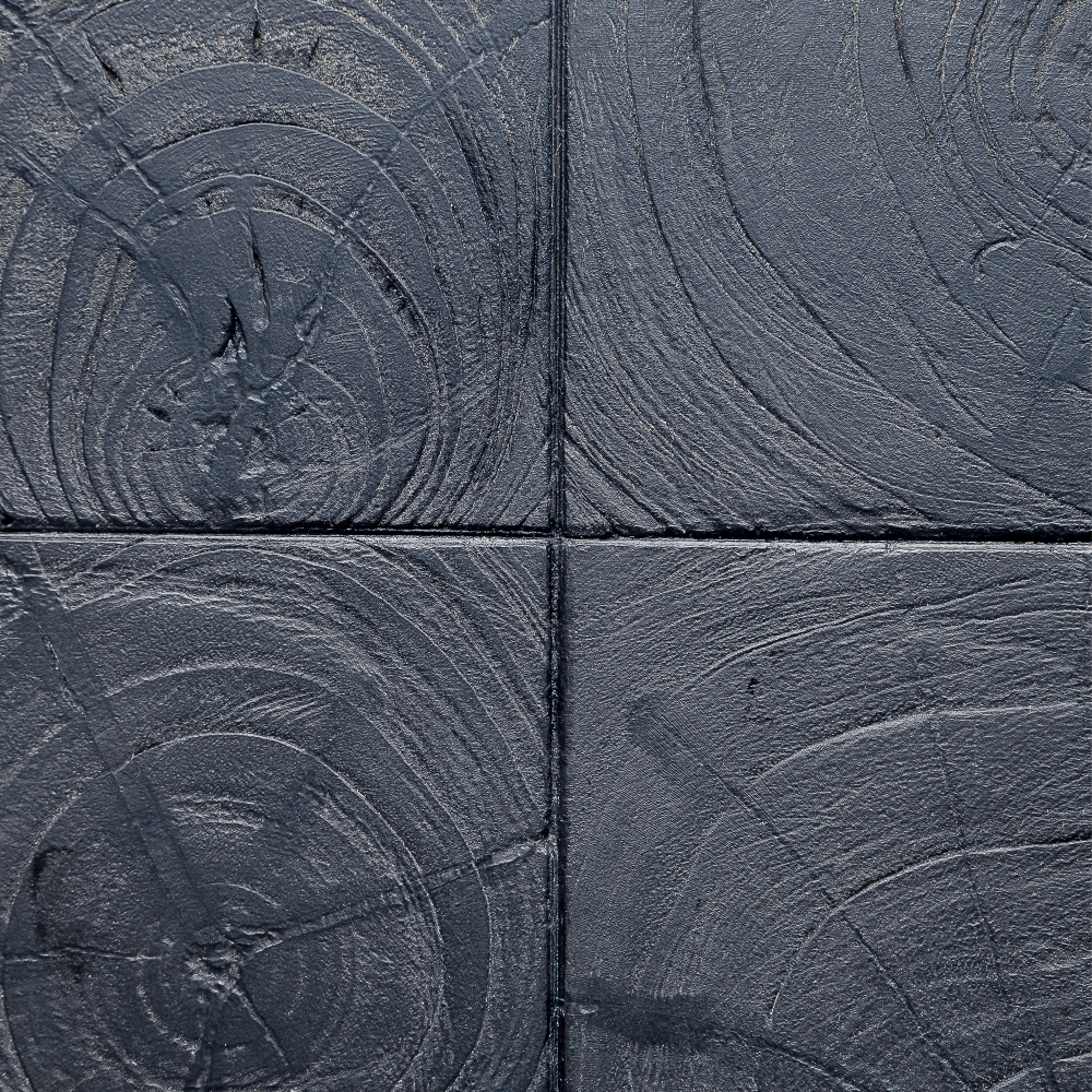 Black TRIANGLE Natural Teak Stool 30cm