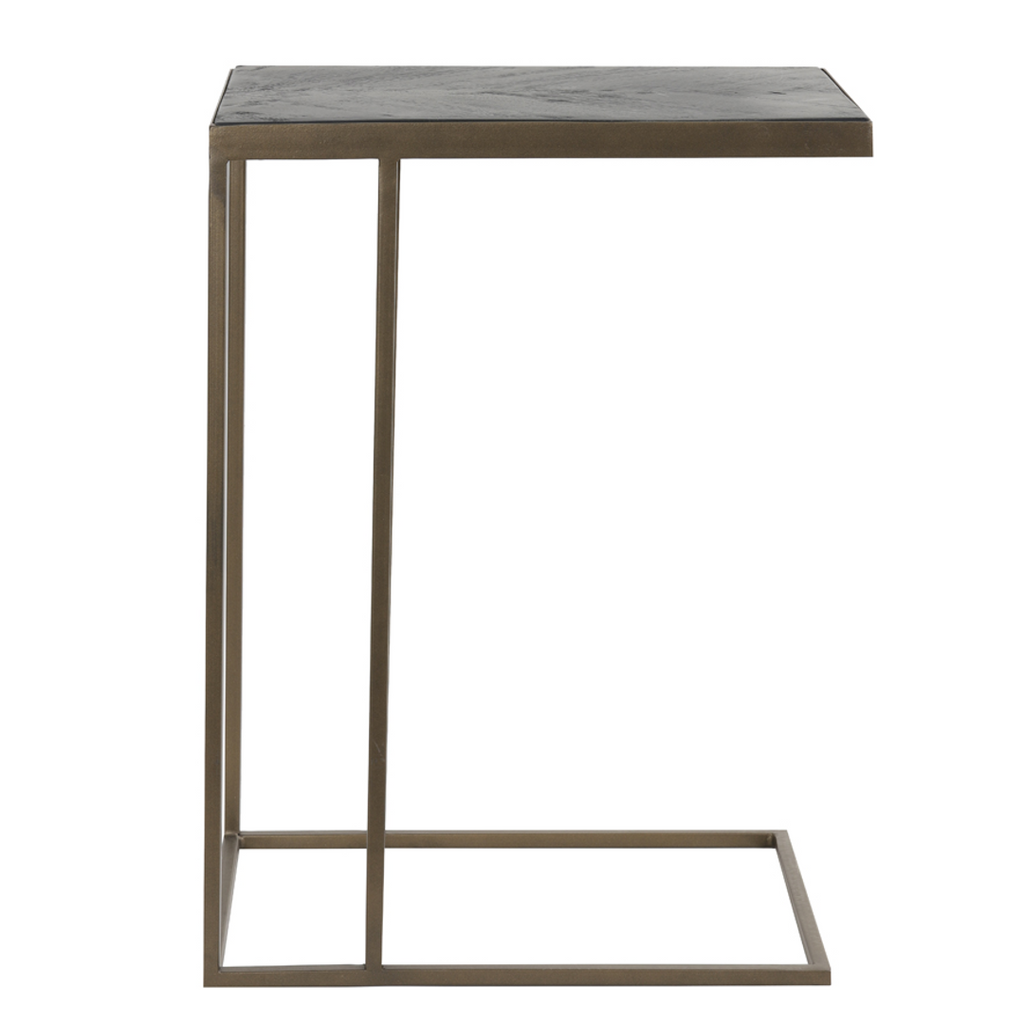 Black Wood and Antique Bronze Metal Sofa Table 62cm | Annie Mo's