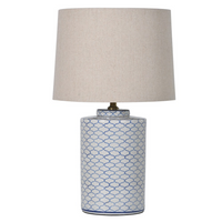 Blue and White Crackle Lamp with Shade 66cm | Annie Mo's