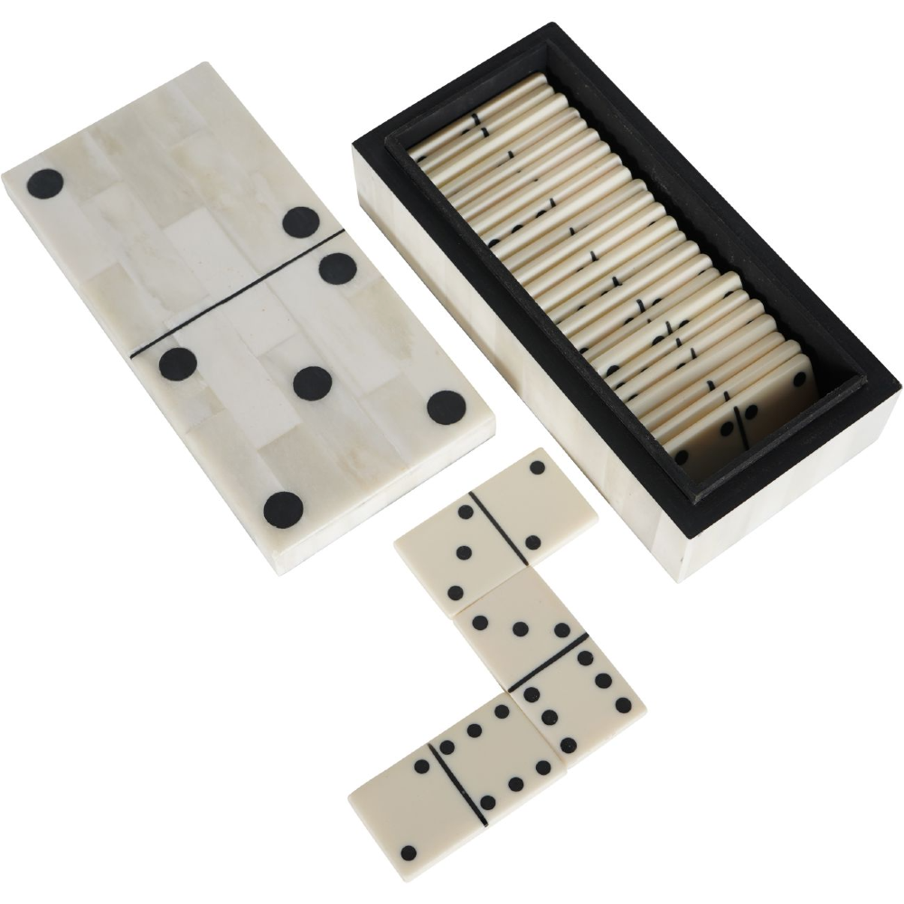 Bone Inlay Dominoes Box 18cm
