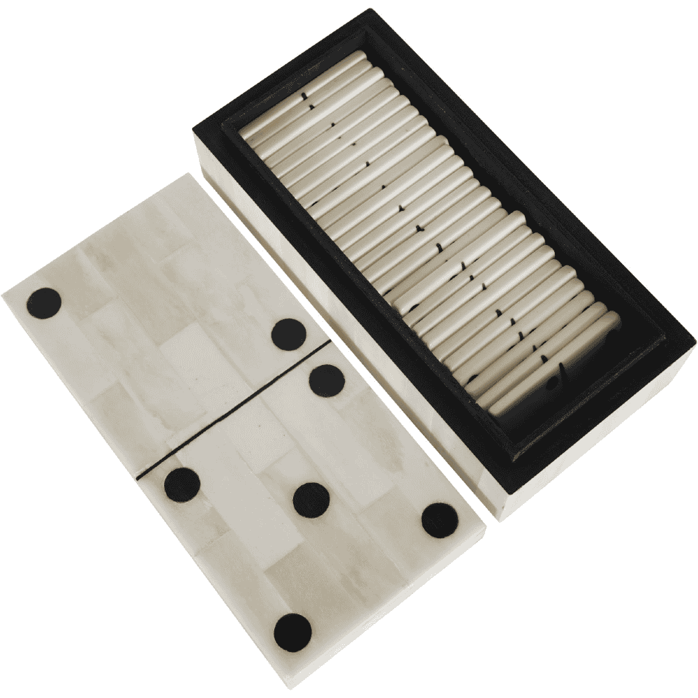 Bone Inlay Dominoes Box-B