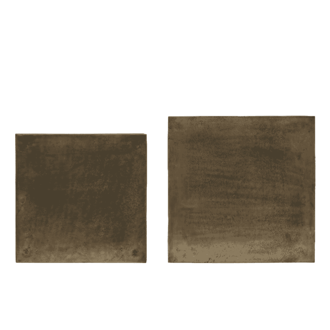 Bronze Metal Square Nesting Tables 50cm