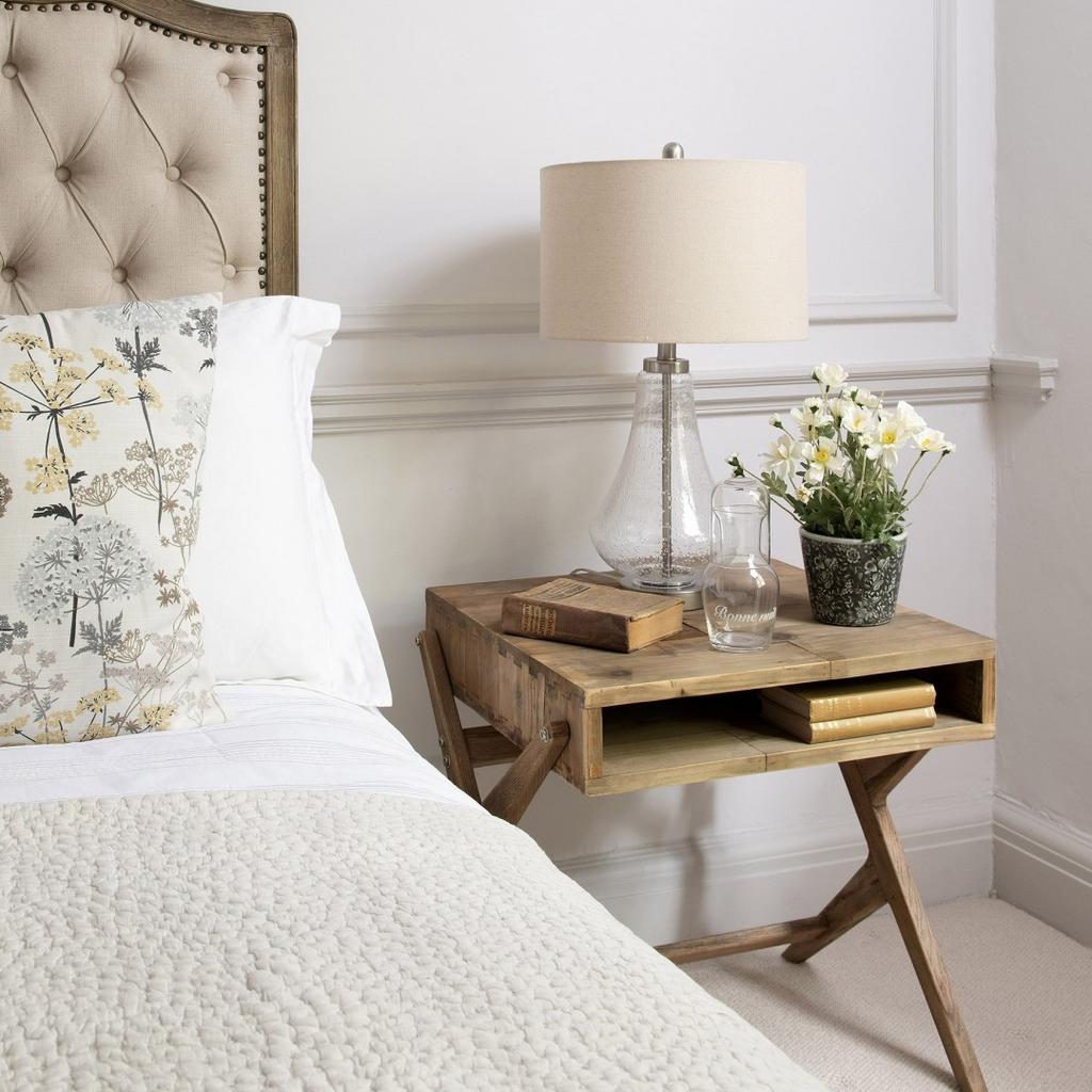 Derby Bubbled Teardrop Glass Lamp with Shade 63cm