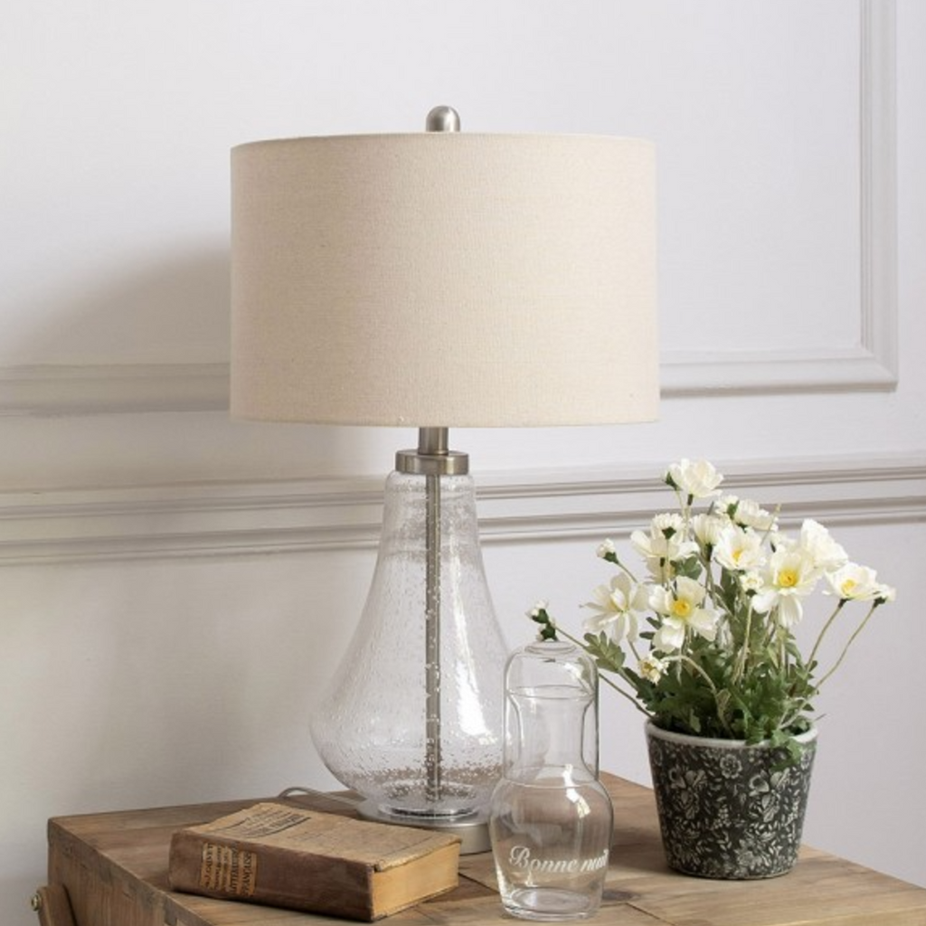 Bubbled Teardrop Glass Lamp with Shade 63cm | Annie Mo's
