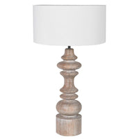 White Wash Wood Lamp with Shade 73cm | Annie Mo's