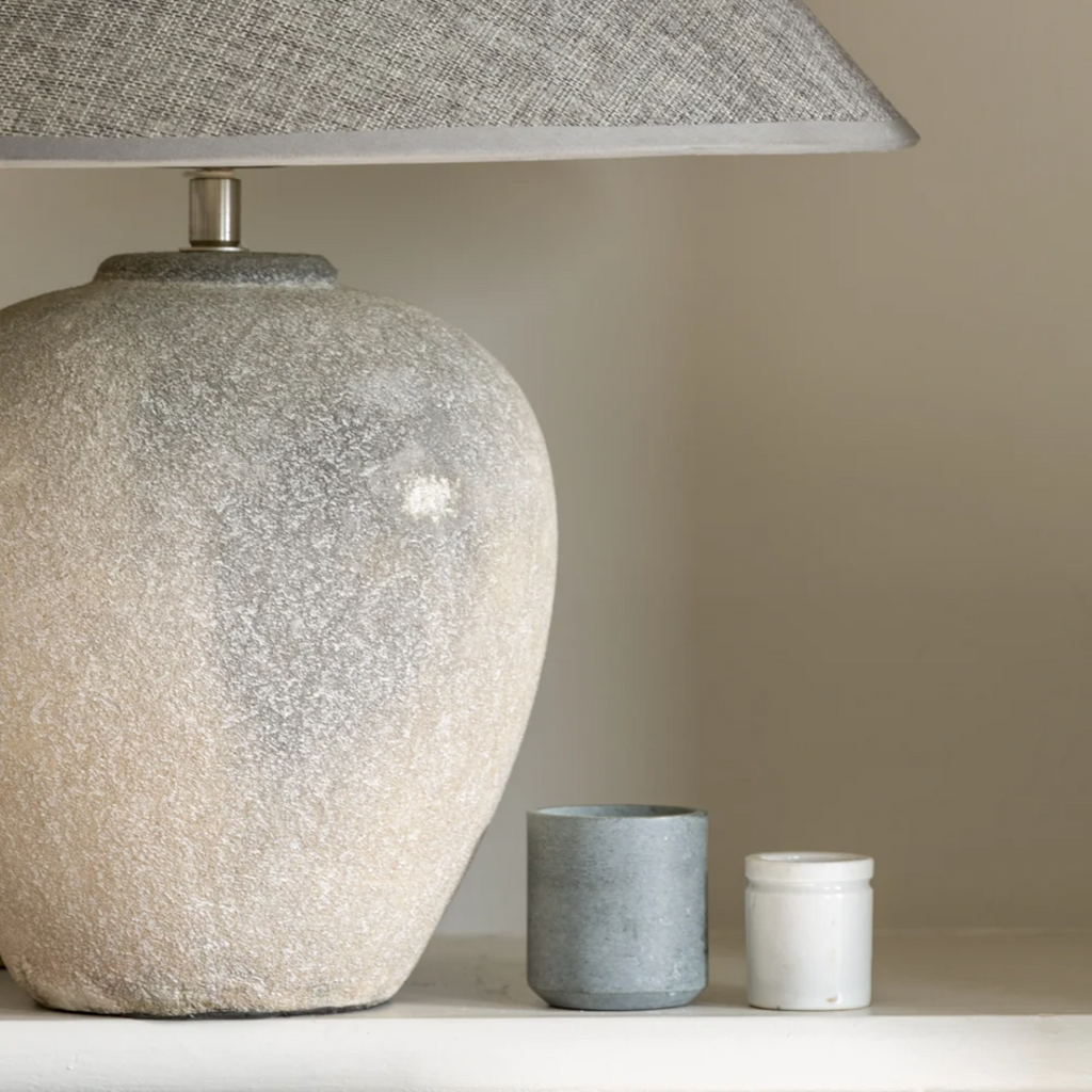 Ceramic Lamp Ceramic with Dark Grey Shade 43cm