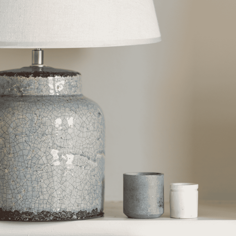 Ceramic Lamp with Cream Shade 42cm-B