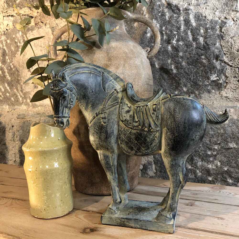 Chinese Inspired Black Rustic Horse