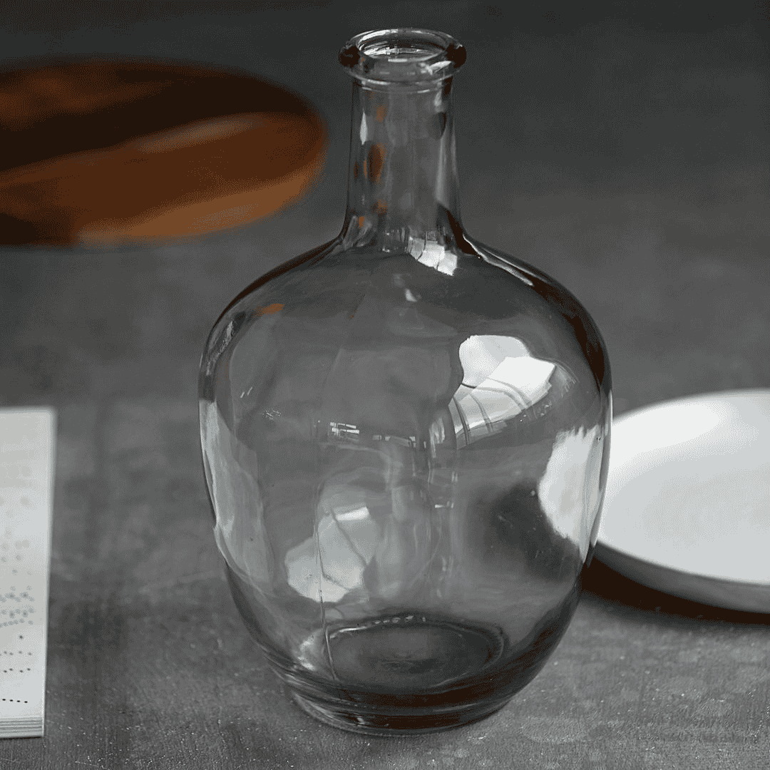 Clear Glass Bottle Vase 29cm-C