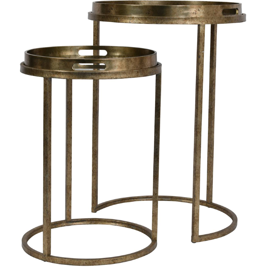 Constellation Map Mirrored Round Nesting Tables 60cm