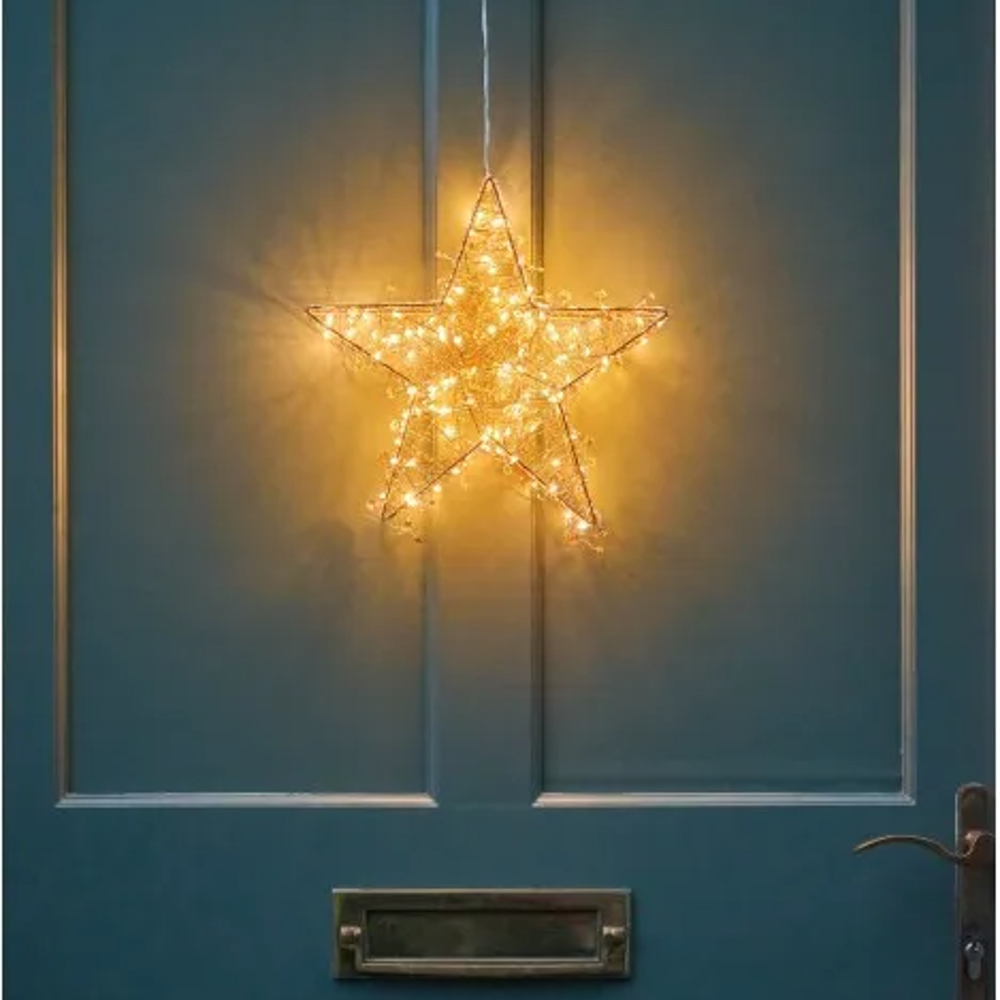 Copper Galaxy Star Wreath 30cm LED Mains Operated